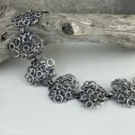 pebbles panel bracelet - antique Argentium silver 8.5" - Image 3