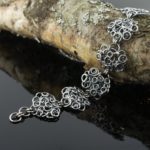 pebbles panel bracelet - antique Argentium silver 8.5"