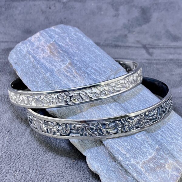 lunar bangle - XLarge - Argentium silver bracelet - Image 5