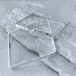 hoop earrings - square - Argentium silver - Image 6