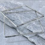 hoop earrings - square - Argentium silver - Image 2