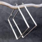 hoop earrings - square - Argentium silver - Image 3
