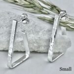 hoop earrings - triangle post - Argentium silver - small
