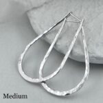 hoop earrings - teardrop medium - Argentium silver