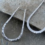 hoop earrings - teardrop medium - Argentium silver - Image 4