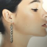 rapids earrings - long rectangle - Argentium silver - Image 2