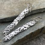 rapids earrings - long rectangle - Argentium silver