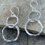 freeform circle earrings - double - Argentium silver