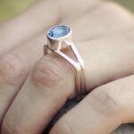 Swiss topaz ring - size 6.5 - Argentium silver book ring - 2.5 carat - Image 9