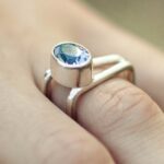 Swiss topaz ring - size 6.5 - Argentium silver book ring - 2.5 carat