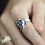 kyanite ring - size 7.25 - Argentium silver buttonhole band - 4.5 carat - Image 4