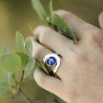 kyanite ring - size 7.25 - Argentium silver buttonhole band - 4.5 carat