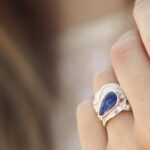 sapphire ring - size 8.5 - Argentium silver waves - 3.6 carat - Image 3