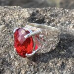 red topaz ring - size 10.75 - lunar band - 10.5 carat - Image 4