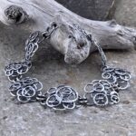 pebbles panel bracelet - Argentium silver 8.5" - Image 3