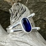 kyanite ring - size 7.5 - Argentium silver book band - 1.5 carat - Image 2