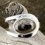 pyrite ring - size 10.5 - Argentium silver buttonhole band - 7.5 carat