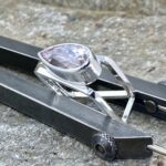 kunzite ring - size 11.5 - Argentium silver book band - 7 carat - Image 2