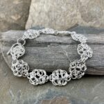 pebbles panel bracelet - Argentium silver 8.5" - Image 3