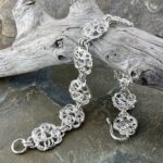 pebbles panel bracelet - Argentium silver 8.5" - Image 2
