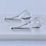 quartz earrings - triangle post - Argentium silver - 52.2 carat - Image 2