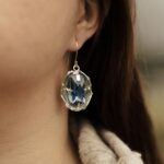 London blue topaz earrings - wax seal - Argentium silver - 36.75 carat - Image 3