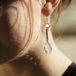 quartz earrings - wave curl - Argentium silver - 45 carat - Image 3