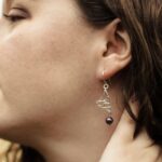 pearl (purple) earrings - twigs - Argentium silver - Image 3