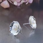 pearl earrings - blossom post - Argentium silver - Image 5