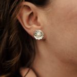 pearl earrings - blossom post - Argentium silver - Image 3