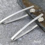 hoop earrings - long V posts - Argentium silver - small