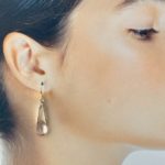 pink topaz earrings - V bail - Argentium silver - small - Image 2