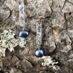 pearl (blue) earrings - bar post - Argentium silver - Image 3
