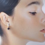 pearl (blue) earrings - bar post - Argentium silver - Image 2
