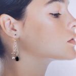 spinel, pearl earrings - twigs - Argentium silver - Image 4