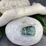 Russian seraphinite pendant - Argentium silver twigs - Image 3
