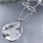 pearl pendant - Argentium silver lily pad - Image 3