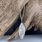 rapids marquise pendant - Argentium silver - Image 3