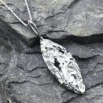 rapids marquise pendant - Argentium silver