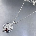 red topaz pendant - Argentium moon - 2.5 carat - Image 2