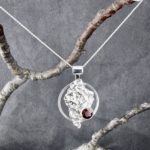 red topaz pendant - Argentium moon - 2.5 carat - Image 3