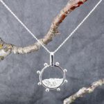 sun and moon nautical pendant - Argentium silver
