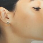 triangle post earrings - hammered wire - Argentium silver - Image 5