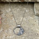 sun and moon pendant - antique Argentium silver