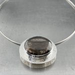 smoky quartz cage pendant - Argentium silver - 93 carat - Image 2