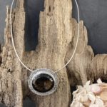 smoky quartz cage pendant - Argentium silver - 93 carat - Image 3