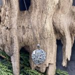 rapids round pendant - antique Argentium silver - Image 3
