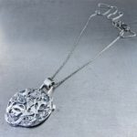 rapids round pendant - antique Argentium silver - Image 4