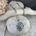 rapids round pendant - antique Argentium silver - Image 2