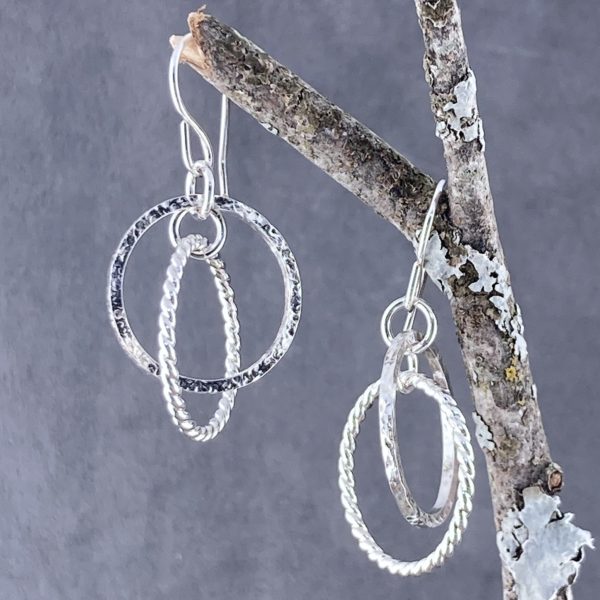 solar system earrings - Argentium silver - Image 4